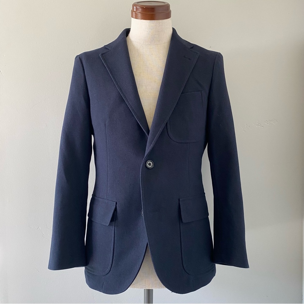 Mackintosh Philosophy men's navy travel blazer/jacket, JP 36R (measures ~34S)